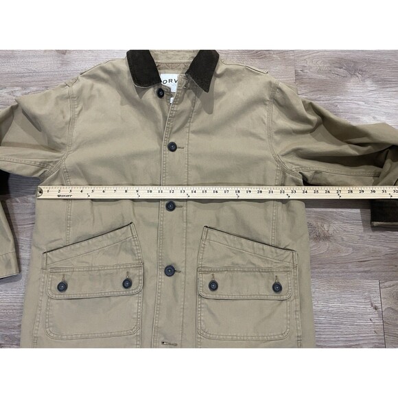 Orvis Barn Coat Mens Large Brown Chore Jacket Quilt Lined Corduroy Trim 214849 - Picture 8 of 10